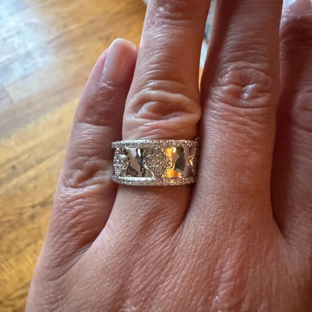 STERLING SILVER CLOVER RING - Picture 4 of 8